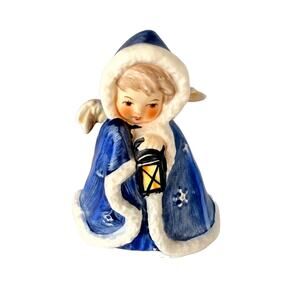 Vintage Goebel Hummel Blue Angel With Lantern Porcelain Figurine 3 1/4"